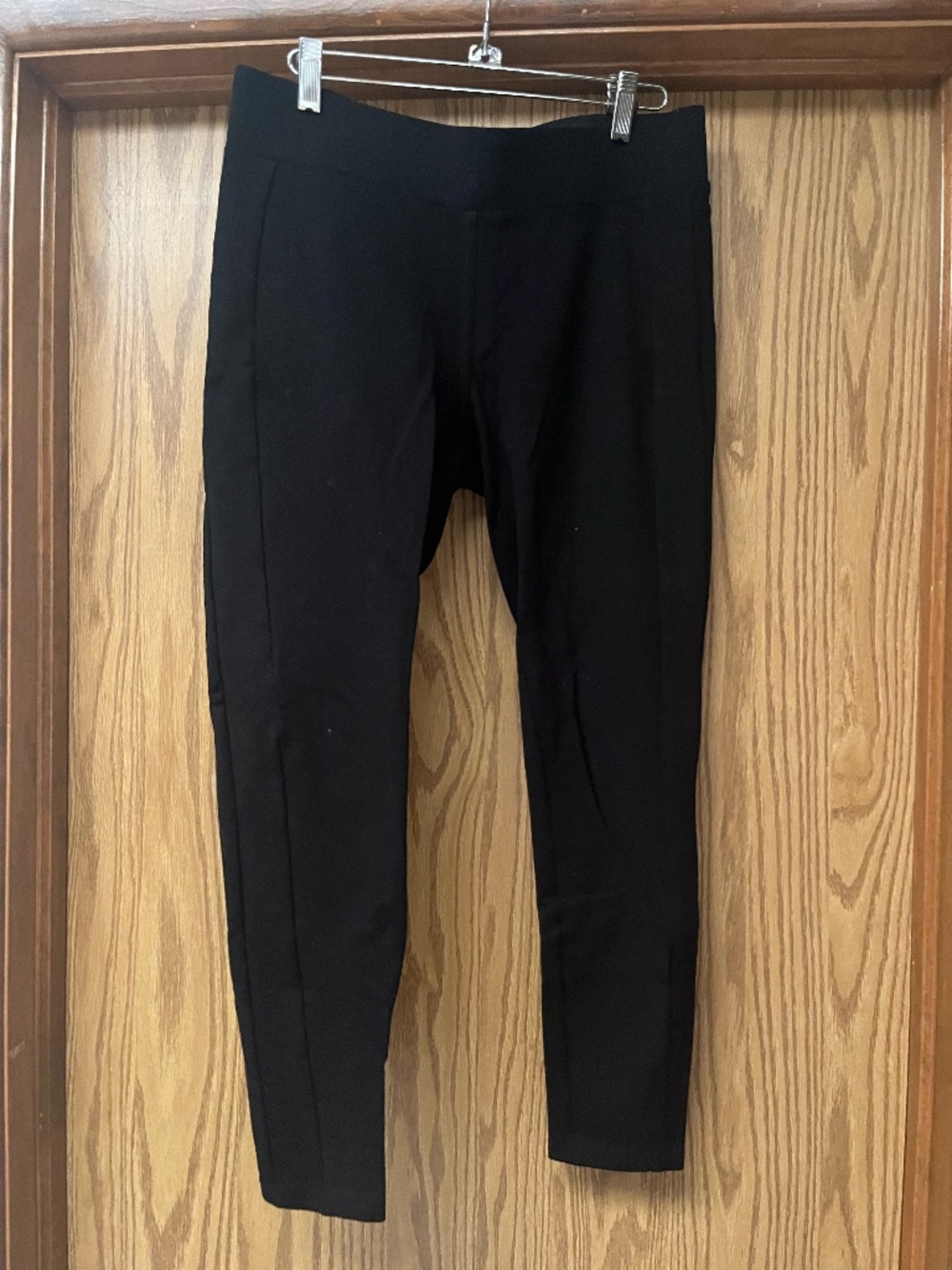 Loft Black Structured Stretch Pant with Side Leg Black Stripe Detail Size M